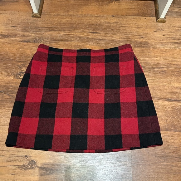 J Crew Wool Blend Buffalo Plaid Skirt Size 12 - Picture 4 of 14